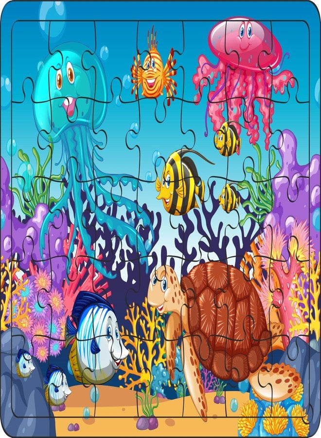 Craftick® Underwater Animals Wooden Jigsaw Puzzle for Adult Kids Wooden Puzzles for Kids for Age 2+ Year Underwater Animals Toys Jigsaw Puzzle |Return Gift - Image 2